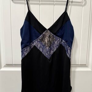 Express Black and Blue Lace Top